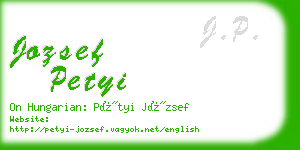 jozsef petyi business card